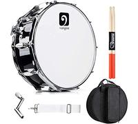 Vangoa Rullante Da 14 Pollici In Acero, Piccolo Tamburo Acustico,Rullante Con Cordiera, Borsa Per Il Trasporto, Pad Per Esercizi, Bacchette, Chiave Di Accordatura, Cinghia