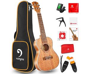Vangoa Ukulele da Concerto 23 pollici Mogano Ukelele Acustico Hawaii Ukes con Kits per Principianti Studenti Adulti con Borsa