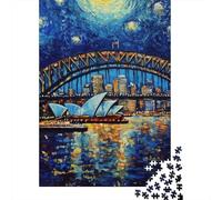 VanGoghStyleBridge 1000 Pezzi Cartolina Premium Pacchetto Puzzle Senior Jigsaw Entusiasti Decompressione Allenamento Decorazione Murale 70x50cm/1000pcs