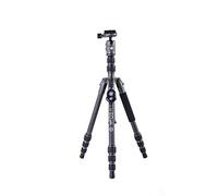 Vanguard VEO3GO204CB Treppiede da viaggio compatto e leggero in fibra di carbonio con testa a sfera, opzione monopiede, supporto per smartphone e telecomando Bluetooth