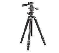 Vanguard VEO3T+264AP - Treppiede da viaggio in alluminio con testa piatta e colonna centrale multi-angolare per colpi in testa