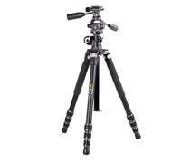 Vanguard VEO3T+264AP - Treppiede da viaggio in alluminio con testa piatta e colonna centrale multi-angolare per colpi in testa