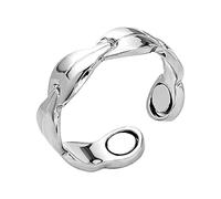 Vaniika Anello Calmi in argento da donna, anello magnetico in rame puro, regolabile, potente calmi naturale, per alleviare l'ansia, anello di apertura per alleviare l'ansia, regalo alla moda