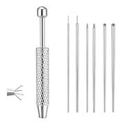 Vaniika Set di 7 strumenti per piercing a sfera e apri per piercing, strumento di inserimento per piercing da 16 G 18 G, in acciaio inox, con retro piatto, per orecchie, naso, labbro