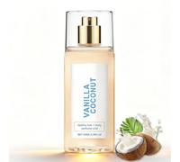 Vanilla Hair & Body Perfume Mist - Spray per capelli e corpo con profumo di vaniglia | vaniglia perfume, senza alcool, acido ialuronico, a lunga durata, 100 ml