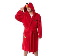 Vanilla Underground Accappatoio con cappuccio rosso di Elmo Sesame Street | Intimo in pile a maniche lunghe con dettagli 3D sul cappuccio | Unisex per adulti | Merchandising di Sesame Street