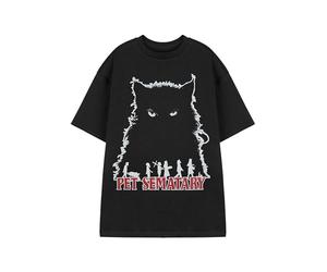 Vanilla Underground Pet Sematary - Maglietta unisex nera a maniche corte con gatto | T-shirt del film horror Stephen King | Design raccapricciante del cimitero | Uomini donne bambini | Regalo