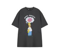 Vanilla Underground The Simpsons - Maglietta da uomo grigia con grafica | T-shirt a maniche corte in cotone casual top | abbigliamento per spettacoli televisivi cultura pop, Ciambella, XL