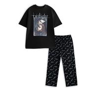 Vanilla Underground Twilight Pigiama da Donna Nero a Maniche Corte e Gambe Lunghe di Edward Bella con Logo del Film Classico per Il Relax | Merchandising