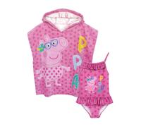 Vanilla Underground Vanilla Underground Completo Peppa Pig costume da bagno e poncho in spugna da bambina. 8086cm rosa