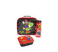 Vanilla Underground Vanilla Underground Kids Nintendo Super Mario Lunch Bag Bottle e Snack Pot Set one Nero