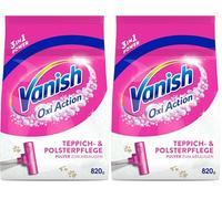 Vanish Oxi Action - Detergente per tappezzeria e moquette, in polvere, 1 x 820 g, grande superficie detergente per tappeti e tappezzeria contro sporco, cattivi odori e polvere (Confezione da 2)