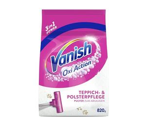 Vanish Oxi Action - Detergente per tappezzeria e moquette, in polvere, 1 x 820 g, grande superficie detergente per tappeti e tappezzeria contro sporco, cattivi odori e polvere