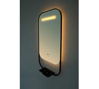 Vanità&casa - POLLUX DELUX specchio con luce diretta ambientale e mensola wireless : Dimensioni specchio - 800x800