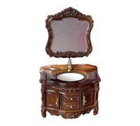 Vanità da bagno in scala 1:12 con lavandino con modello a specchio per