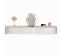 Vanità da trucco a parete con cassetti, moderna toletta sospesa salvaspazio e comodino per camere da letto