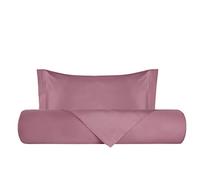 Vanità di Raso Set Copripiumino Una Piazza e mezza, in Raso di Cotone, Sacco Copripiumino 200x200cm + 1 Federe 50x80cm, Made in Italy - Rosa Nostalgia