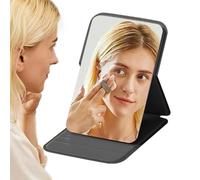 Vanità pieghevole da viaggio, pieghevole, da viaggio, senza cornice, ad alta definizione, portatile, multifunzionale, con morbida copertura in pelle PU per camera da letto,