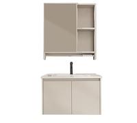 Vanitario del bagno e lavandino set moderno crema di crema minimalista salvaspazio di vanità montato a parete con lavandino in ceramica per bagni residenziali e commerciali