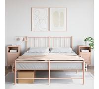Vanitopaz 2 comodini rosa in acciaio laminato a freddo, 36 x 39 x 68 cm, con vano portaoggetti e piedini a vite regolabili, per camera da letto, soggiorno e cameretta dei bambini