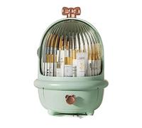 Vanity Case - Organizer antipolvere per trucchi con coperchio trasparente, custodia per cosmetici, impermeabile, per bagno e comò, Verde, taglia unica, Classico