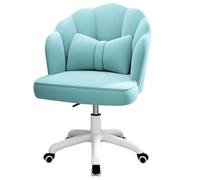 Vanity Chair - Sedia girevole a 360°, in velluto, design a conchiglia, per soggiorno e camera da letto, elegante sgabello per la cura di bellezza