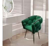 Vanity Chair - Sedia in velluto con poltrona moderna con gambe in metallo dorato, per spogliatoio, camera da letto, soggiorno (D)