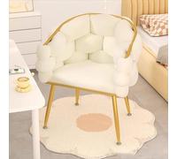 Vanity Chair - Sedia in velluto con poltrona moderna con gambe in metallo dorato, per spogliatoio, camera da letto, soggiorno (C)