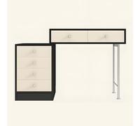 Vanity e cassettiera combinati | Toeletta in legno massello, dotata di spazio contenitivo, ideale per la camera da letto o il soggiorno(White,Model B)