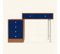Vanity e cassettiera combinati | Toeletta in legno massello, dotata di spazio contenitivo, ideale per la camera da letto o il soggiorno(Blue,Model A)