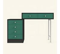 Vanity e cassettiera combinati | Toeletta in legno massello, dotata di spazio contenitivo, ideale per la camera da letto o il soggiorno(Green,Model B)