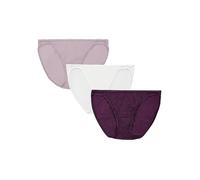 Vanity Fair Illumination String Bikini 18108 Intimo in Stile, Confezione da 3-Sangria/Earthy Grey/White, 40 Donna