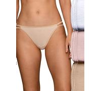Vanity Fair Illumination String Bikini Panties, Silky Stretch & Satin Trim Intimo in Stile, Confezione da 3, Bianco/Quarzo/Beige, 70 (Pacco da 3) Donna