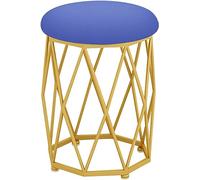 Vanity Footrest Sgabello in velluto rotondo sgabello moderno sedia da capo ribaltatura sedile laterale con gamba in metallo oro ， sgabello da salsa nordica, sgabello da toeletta da trucco (colore: f)