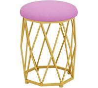 Vanity Footrest Sgabello in velluto rotondo sgabello moderno sedia da salsa imbottita sedile laterale con gamba in metallo oro ， sgabello da salsa nordica, sgabello da toeletta da trucco (colore: D)
