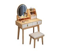 Vanity - Mobile da bagno di lusso in legno massello, 70 cm/80 cm, con elegante luce a LED, design moderno in rete rossa, perfetto per arredamento interno camera da letto chic