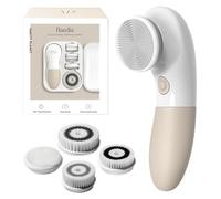 Vanity Planet Raedia - Spazzola portatile per la pulizia del viso, con 4 testine intercambiabili, spazzola leggera per la pulizia quotidiana della pelle luminosa, esfoliante per il viso resistente