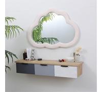 Vanity - Scrivania da trucco sospesa da parete, con cassetti, in legno, per camera da letto, design salvaspazio, non incluso negli specchi