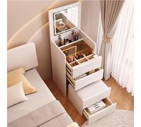 Vanity - Set da toeletta multifunzionale con specchio e luci, 3 cassetti e sgabello, per bellezza e toelettatura, design elegante e salvaspazio