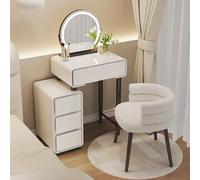 Vanity - Specchio da bagno con LED touch, perfetto per ragazze e donne, 50 cm, per camera da letto, mobili per la casa, elegante stazione di trucco con illuminazione brillante.