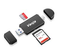Vanja Lettore di Schede SD/Micro SD con Connettori Doppii USB C e USB 3.0 | Adattatore per SDXC, SDHC, MMC | Compatibile con iPhone 16/15, MacBook Pro/Air, iPad Pro, Smartphone ecc.