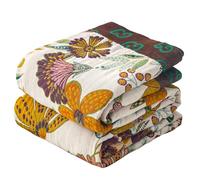 VANJOROY Coperta grande bohémien, 100% cotone biologico, morbida coperta decorativa per divano e letto, motivo floreale, reversibile, per letto, sedia, trapunta e regalo, 152,4 x 203,2 cm,