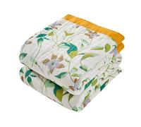 VANJOROY Coperta grande in 100% cotone biologico, 150 x 200 cm, double-face, morbida e lussuosa, per divano singolo a 2 posti, poltrona, divano e copriletto. Verde