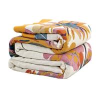 VANJOROY Coperta grande per divano in 100% cotone biologico, morbida, delicata sulla pelle, calda, reversibile, per divano a 2 o 3 posti, 230 x 250 cm, beige