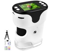 Vankarr Microscopio Bambini Portatile,1000X Microscopio Digitale,con 2.0" IPS Pollici ＆ 8 LED Luce,USB Ricaricabile,per Casa e Esterni, Regalo di Natale per Bambini 3-12 Anni