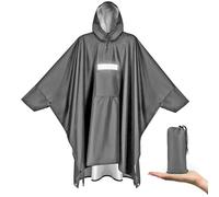 Vankarr Poncho impermeabile leggero con cappuccio e riflettenti Reflex, traspirante, giacca antipioggia, per bicicletta, da uomo, impermeabile, da donna, con ventilazione, Poncho da pioggia per