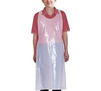 Vankcp 100 grembiuli usa e getta, 61 x 106 cm, in plastica impermeabile, per adulti e bambini, per pittura, feste, cucina, lavori domestici, picnic, bianco, XXL