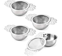 Vankcp - Set di 4 colini da tè con ciotole a goccia, colini per tè con foglie sciolte e manici a doppia alata, in rete extra fine, infusore per tè, spezie, condimenti, filtro tisana