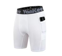 VanKee Pantaloncini da Compressione Uomo Sport Mesh Design Anti Chafing Tessuto Wicking Asciugatura Rapida Strato Base Short Sport Biancheria Intima per Corsa Ciclismo Allenamento Calcio