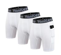 VanKee Pantaloncini da Compressione Uomo Sport Mesh Design Anti Chafing Tessuto Wicking Asciugatura Rapida Strato Base Short Sport Biancheria Intima per Corsa Ciclismo Allenamento Calcio